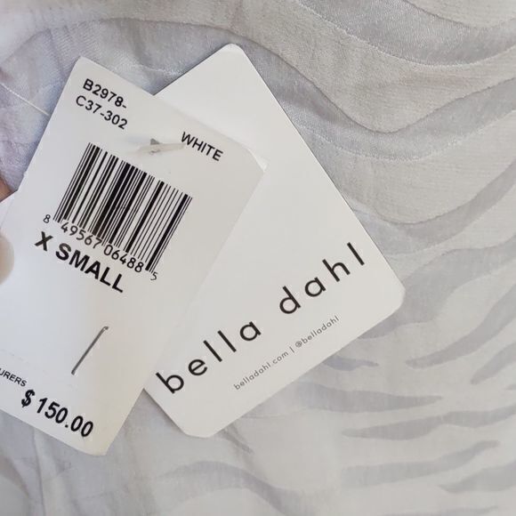 Bella Dahl White Animal Print Long‎ Sleeve Blouse Sz XS - Picture 7 of 12